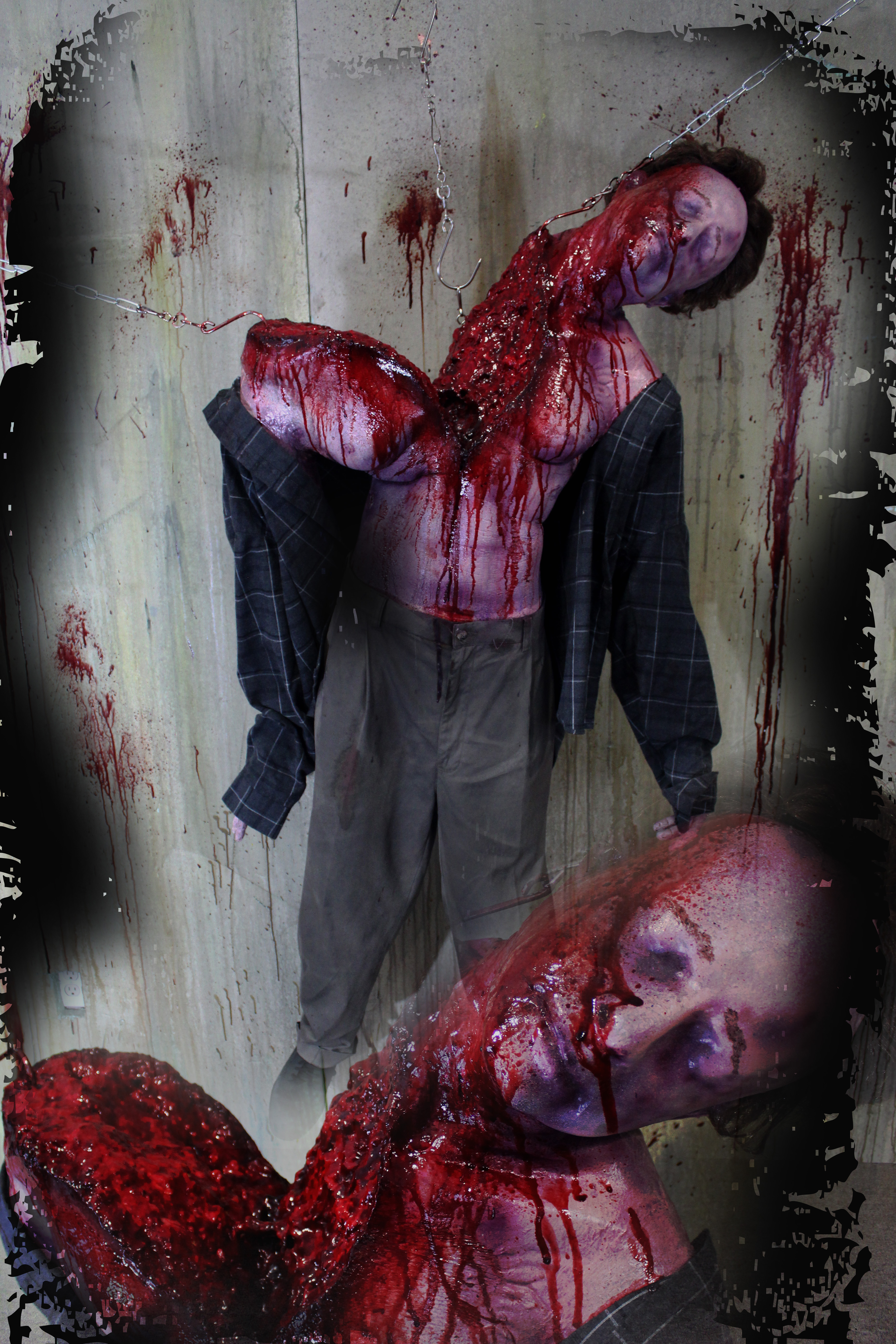 Hanging Male Victim Bagged and Tagged Body Bag Creepy Collection