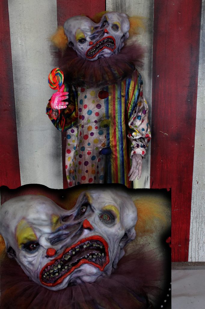New 2017 Scary Clown Halloween prop Double headed Clown